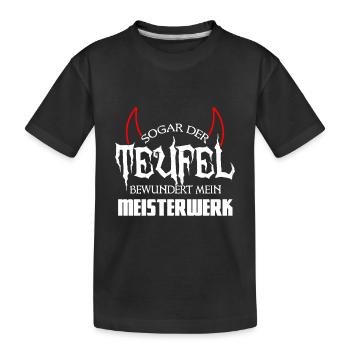 Teufel besser.PNG - Kinder Premium Bio T-Shirt - Schwarz - Vorne