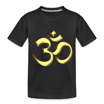 OM Mantra, AUM Symbol, Yoga, Buddhismus - Kinder Premium Bio T-Shirt - Schwarz - Vorne