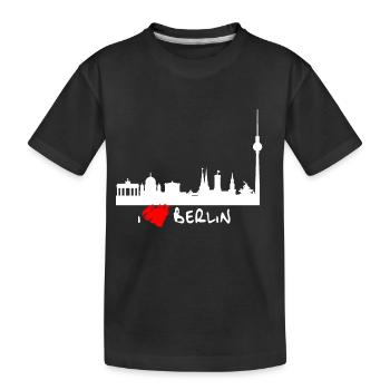 I love Berlin - Kinder Premium Bio T-Shirt - Schwarz - Vorne