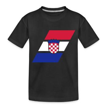 croatia stripe flag - Kids' Premium Organic T-Shirt - black - Front