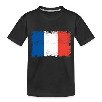 Drapeau de la France, France, drapeau de la France - T-shirt bio Premium Enfant - noir - Devant