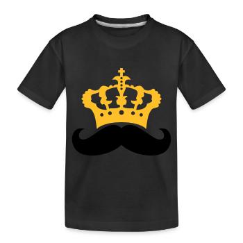 ruler king crown prince mustache mustache - Kids' Premium Organic T-Shirt - black - Front