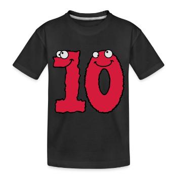 Drôle 10 dix monstres comiques - T-shirt bio Premium Enfant - noir - Devant