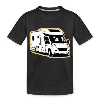 Camper Wohnmobil (3 color) - Kinder Premium Bio T-Shirt - Schwarz - Vorne
