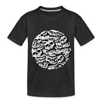 Totenköpfe im Kreis / Skulls - Kinder Premium Bio T-Shirt - Schwarz - Vorne