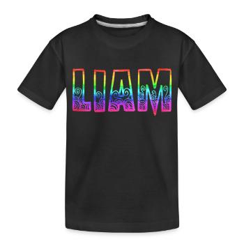 liam rs regenbogen - Kinder Premium Bio T-Shirt - Schwarz - Vorne