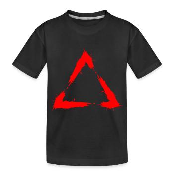Symbol triangle brush design new red - Kids' Premium Organic T-Shirt - black - Front