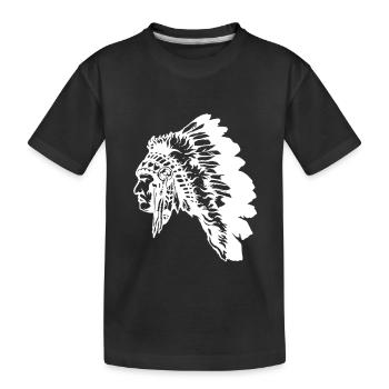 Indianer - Kinder Premium Bio T-Shirt - Schwarz - Vorne