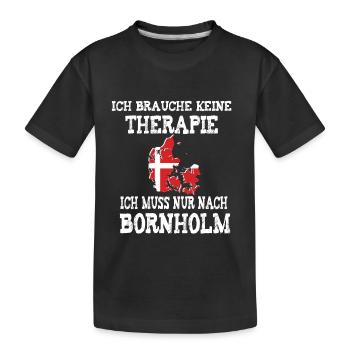 Ich muss nur nach Bornholm Dänemark Skandinavien - Kinder Premium Bio T-Shirt - Schwarz - Vorne