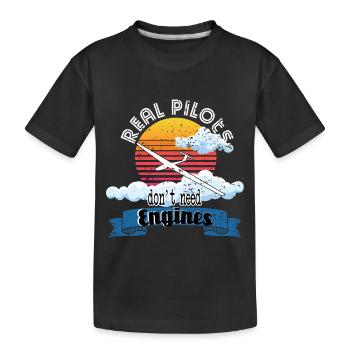 De vrais pilotes planant en cadeau - T-shirt bio Premium Enfant - noir - Devant