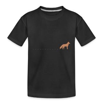 Fox tracks forest animal orange cute animals for kids - Kids' Premium Organic T-Shirt - black - Front