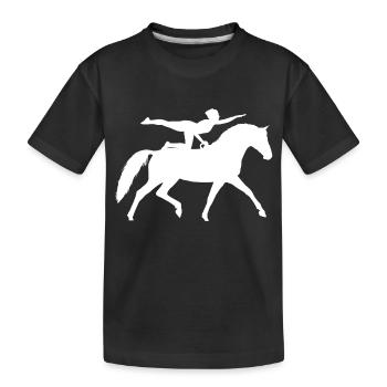 Voltigier Pferde Pferdesport Voltigieren - Kinder Premium Bio T-Shirt - Schwarz - Vorne