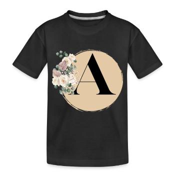 Buchstabe A - Kinder Premium Bio T-Shirt - Schwarz - Vorne