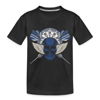Skull Bullseye Joueur de fléchettes Backprint Joueur de fléchettes - T-shirt bio Premium Enfant - noir - Devant