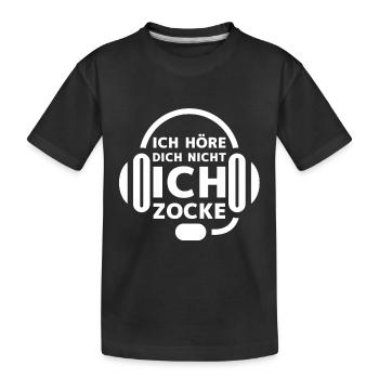 Ich Zocke - Kinder Premium Bio T-Shirt - Schwarz - Vorne