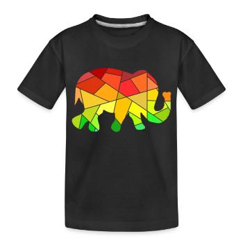 Figures géométriques colorées d’éléphant - T-shirt bio Premium Enfant - noir - Devant