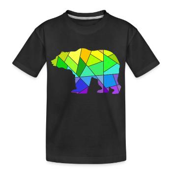 Figures géométriques colorées de l’ours - T-shirt bio Premium Enfant - noir - Devant
