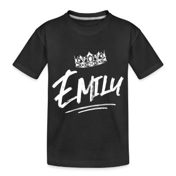 Emily - Kids' Premium Organic T-Shirt - black - Front
