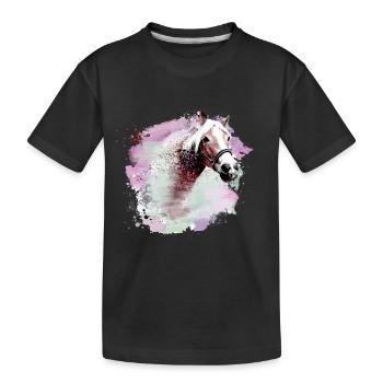 cheval, haflinger, graffiti, aquarelle, chevaux, coloré - T-shirt bio Premium Enfant - noir - Devant