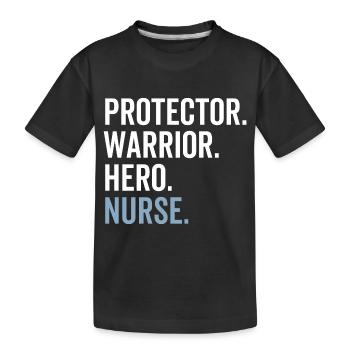 Protector Warrior Hero Nurse - Kids' Premium Organic T-Shirt - black - Front