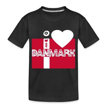 Dänemark - Kinder Premium Bio T-Shirt - Schwarz - Vorne