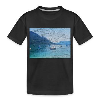 See mit Springmuster , Patina, auf Alt - Kinder Premium Bio T-Shirt - Schwarz - Vorne