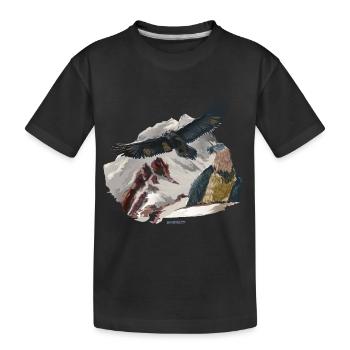 Bartgeier Dagmar Recka Bavaria Wally - Kinder Premium Bio T-Shirt - Schwarz - Vorne