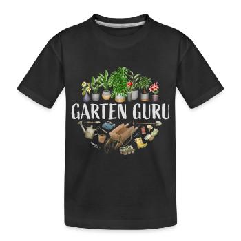 Garten Guru - Kinder Premium Bio T-Shirt - Schwarz - Vorne