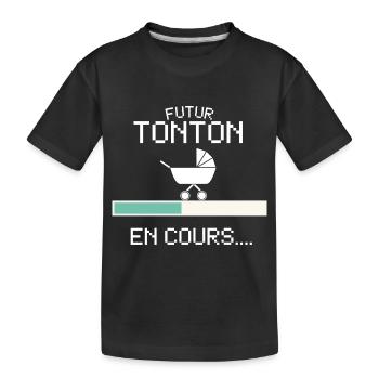 Futur Tonton Annoncer Grossesse pour Futur Oncle - Kids' Premium Organic T-Shirt - black - Front