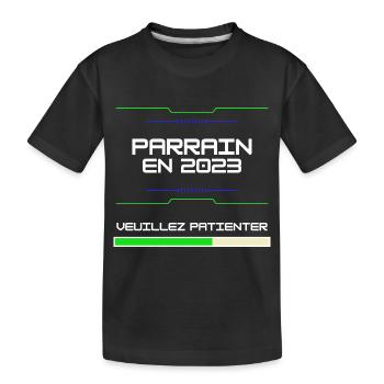 Parrain En 2023 Cadeau Pour Futur Parrain Baptême - Kids' Premium Organic T-Shirt - black - Front