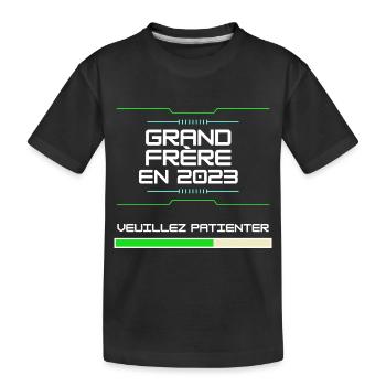 Grand Frère En 2023 Pour Futur Grand Frère - Kids' Premium Organic T-Shirt - black - Front