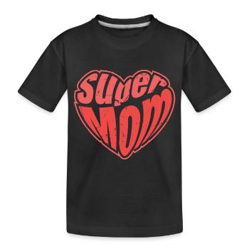 Supermom Mama Muttertag Hero - Kinder Premium Bio T-Shirt - Schwarz - Vorne