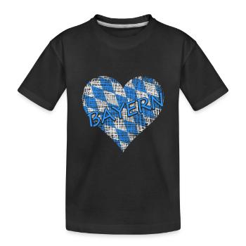 Bayern Bavaria - Kinder Premium Bio T-Shirt - Schwarz - Vorne
