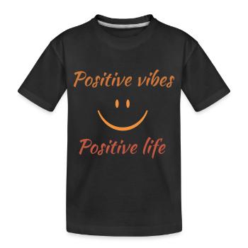 Des ondes positives. Une vie positive. - T-shirt bio Premium Enfant - noir - Devant