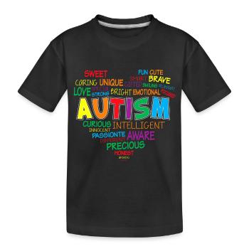 Autism Struggle Education Autistic Autistic Puzzle - Kids' Premium Organic T-Shirt - black - Front