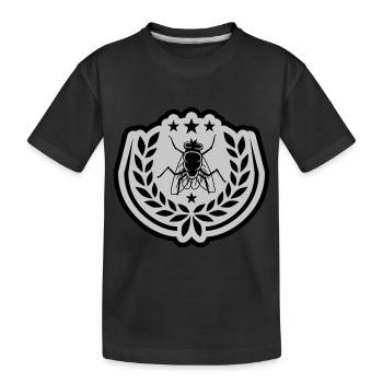 Design Housefly Stars Laurel Wreath - Kids' Premium Organic T-Shirt - black - Front