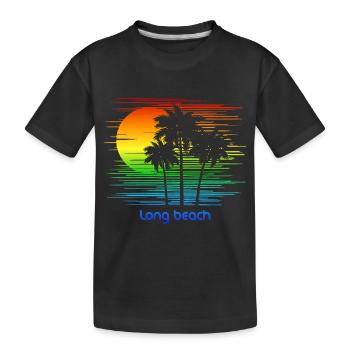 Long Beach Kalifornien LGBTQ Regenbogenflagge Pride - Kinder Premium Bio T-Shirt - Schwarz - Vorne