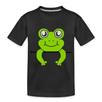 Frog Wall Shield Bande dessinée - T-shirt bio Premium Enfant - noir - Devant