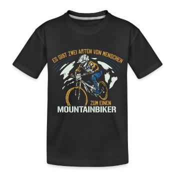 Mountainbiker und ? - Mountainbiker Mountainbike - Kinder Premium Bio T-Shirt - Schwarz - Vorne