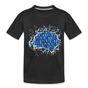 fischerei tierschutz tier angelrute kuh vegetarier - Kinder Premium Bio T-Shirt - Schwarz - Vorne