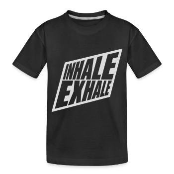 inhale exhale yoga quote - Kids' Premium Organic T-Shirt - black - Front