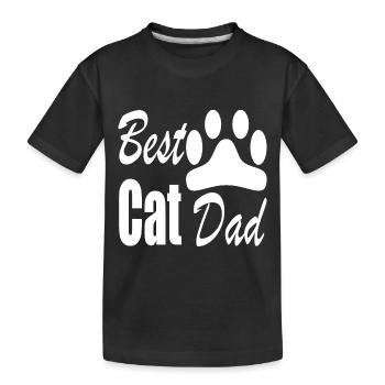 Best Cat Dad - Kinder Premium Bio T-Shirt - Schwarz - Vorne