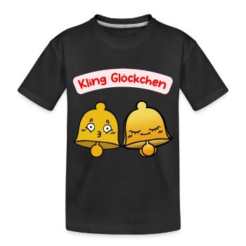 Glöckchen Glocken - Kinder Premium Bio T-Shirt - Schwarz - Vorne