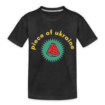 Peace for Ukraine with watermelon - T-shirt bio Premium Enfant - noir - Devant