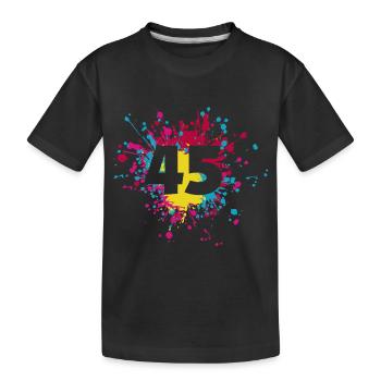 Numéro 45e éclaboussure de couleur - T-shirt bio Premium Enfant - noir - Devant