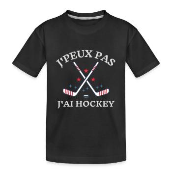 Ich kann kein Hockey haben - Kinder Premium Bio T-Shirt - Schwarz - Vorne