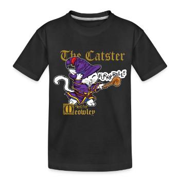 niedliche Katze Zauberer Zauberer Zauber Fantasie - Kinder Premium Bio T-Shirt - Schwarz - Vorne