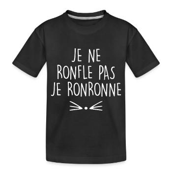 je ne ronfle pas je ronronne - T-shirt bio Premium Enfant - noir - Devant