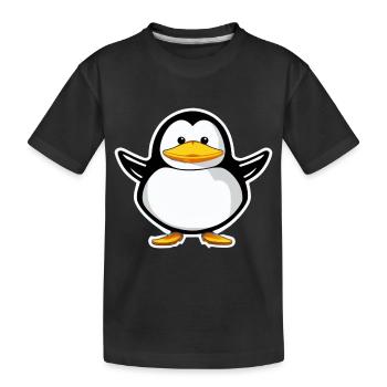 Penguin Cartoon Cute Pengu Animal Funny Comic 6 - Kids' Premium Organic T-Shirt - black - Front