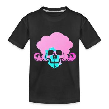 Feuerschädel Rauch pink Skelett Flammen 10 - Kinder Premium Bio T-Shirt - Schwarz - Vorne